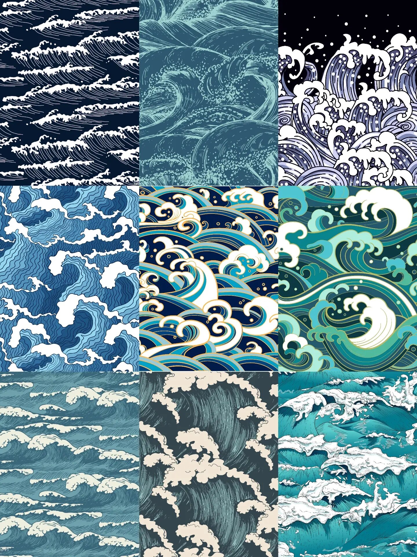 30组图案设计灵感分享|海浪