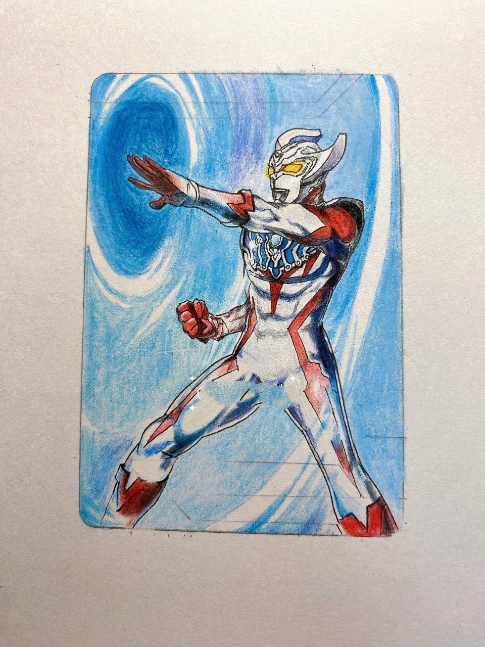 画一张泰迦奥特曼or卡,附上超详细绘制过程 附上泰迦奥特曼or卡的详细