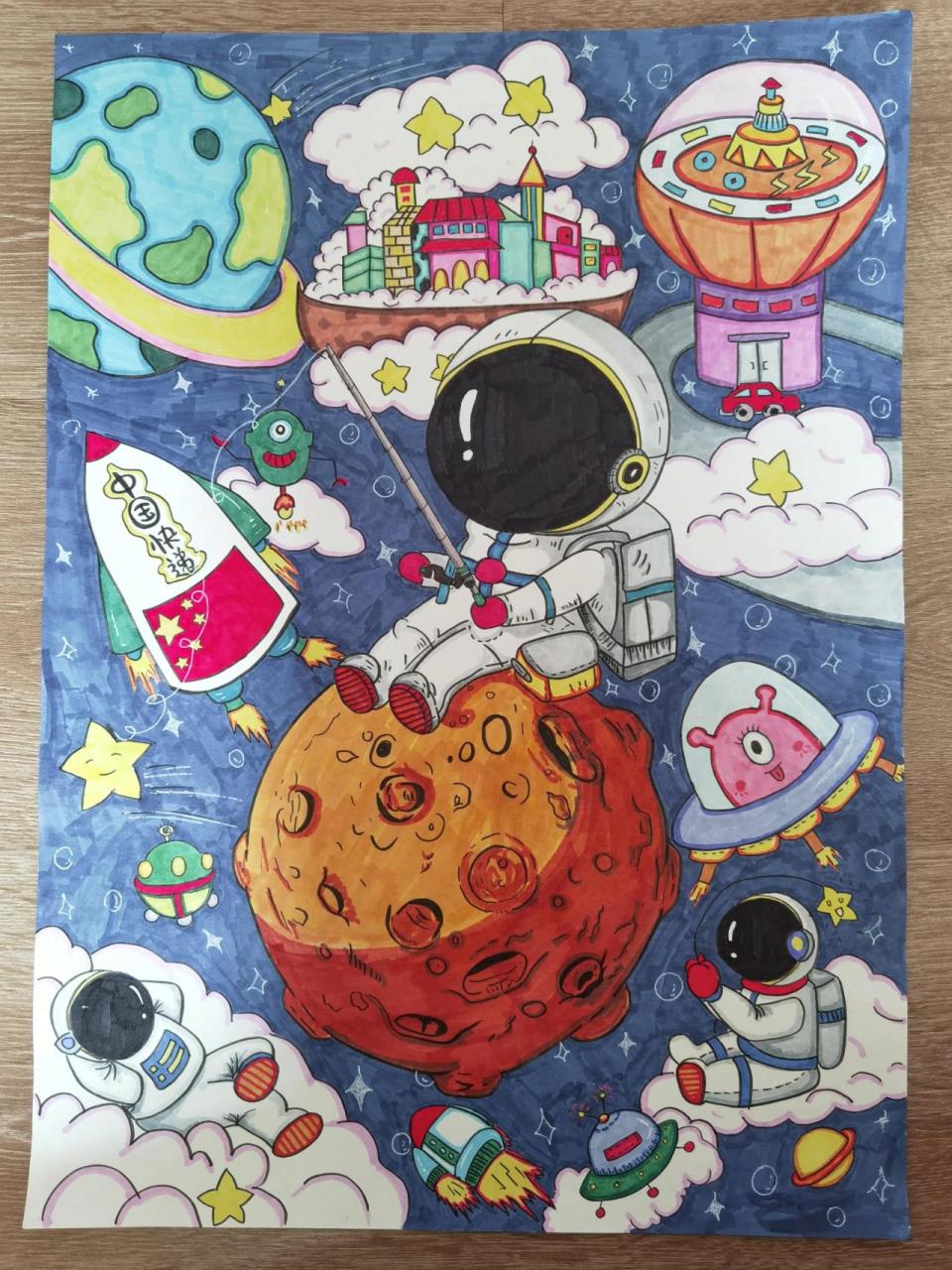 科技节 创意科技节绘画 宇宙 宇航员画 科技节 创意科技节绘画 宇宙