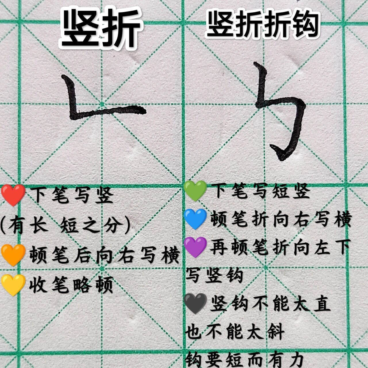 硬笔/楷书/竖折 竖折折钩/基本笔画 基本笔画竖折和竖折折钩