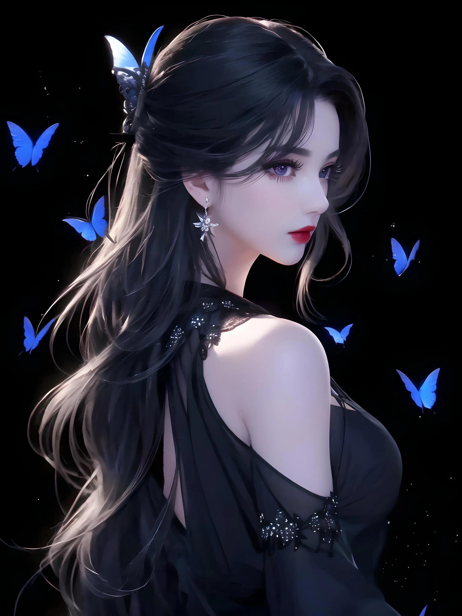 黑色系御姐头像!