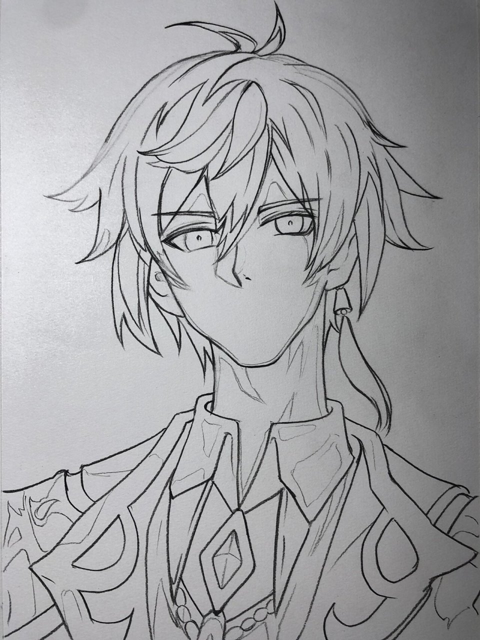 钟离绘画过程图   有视频