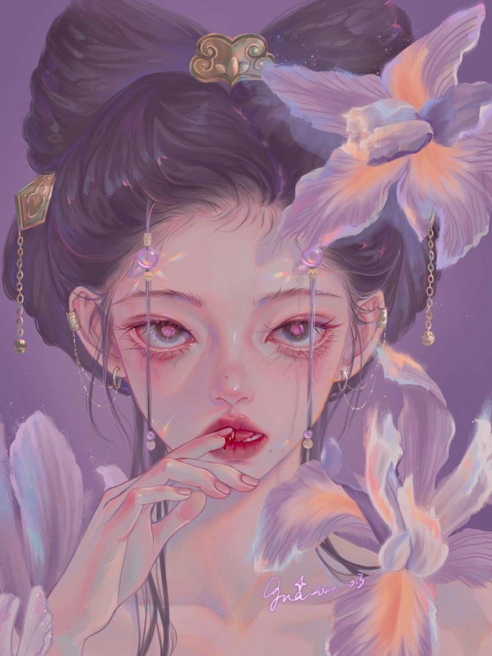 这略带病娇感的鸢尾妹妹的紫眸凝视 感受到了吗