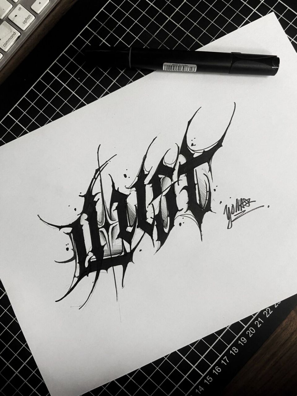 lust! #广州纹身# #纹身# #花体字# #英文花体字# #暗黑花体字