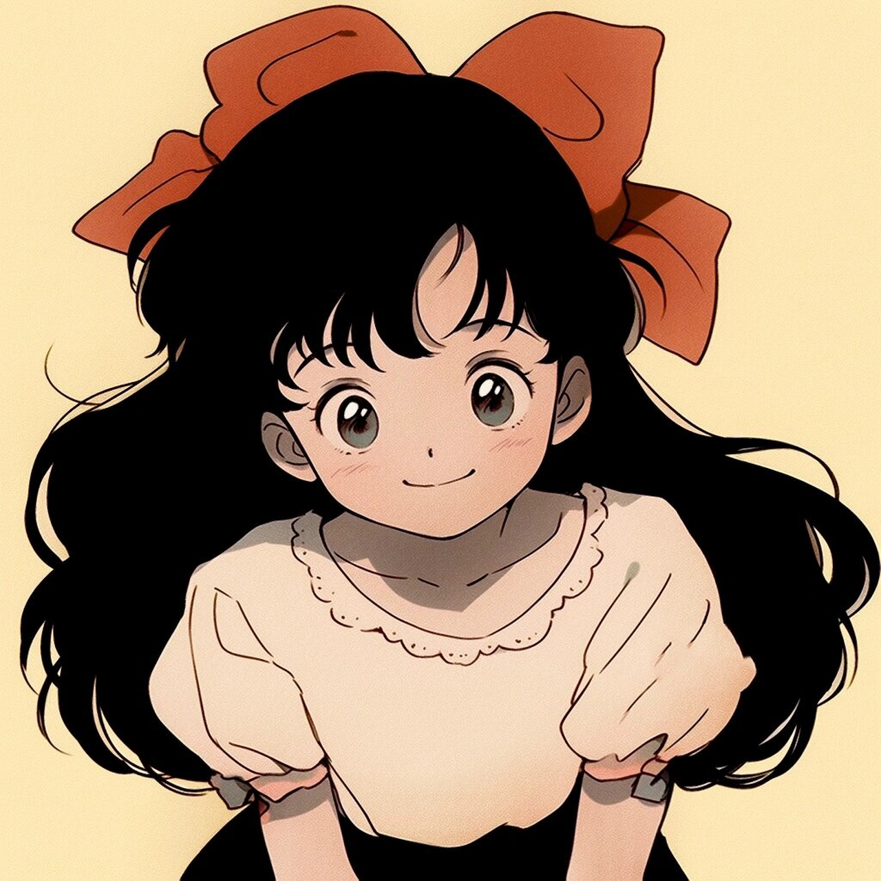 80年代旧漫复古女生头像 可爱的小女孩