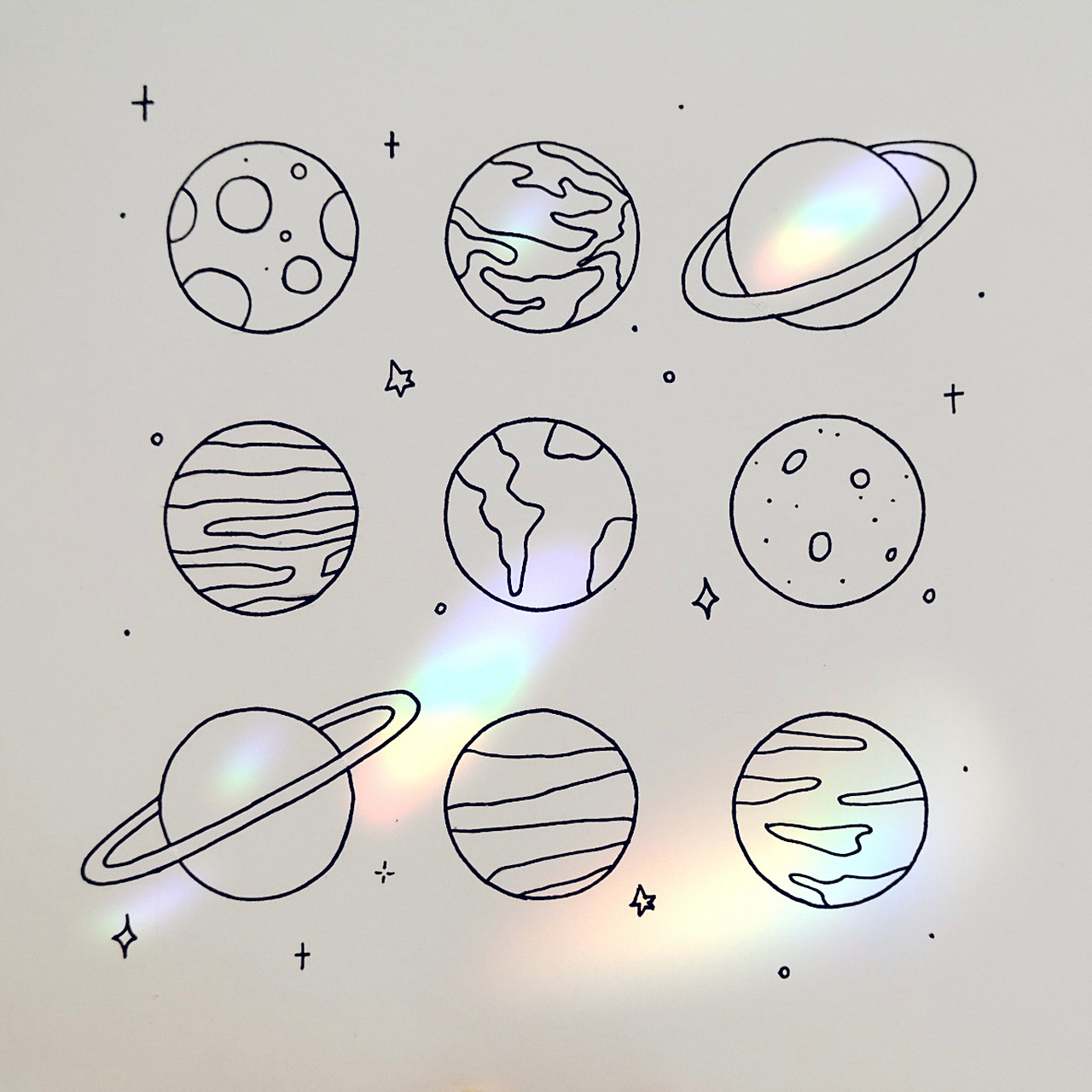 黑白简笔画47/100|宇宙星球-新手入门附过 我太喜欢今天这个了 虽然看