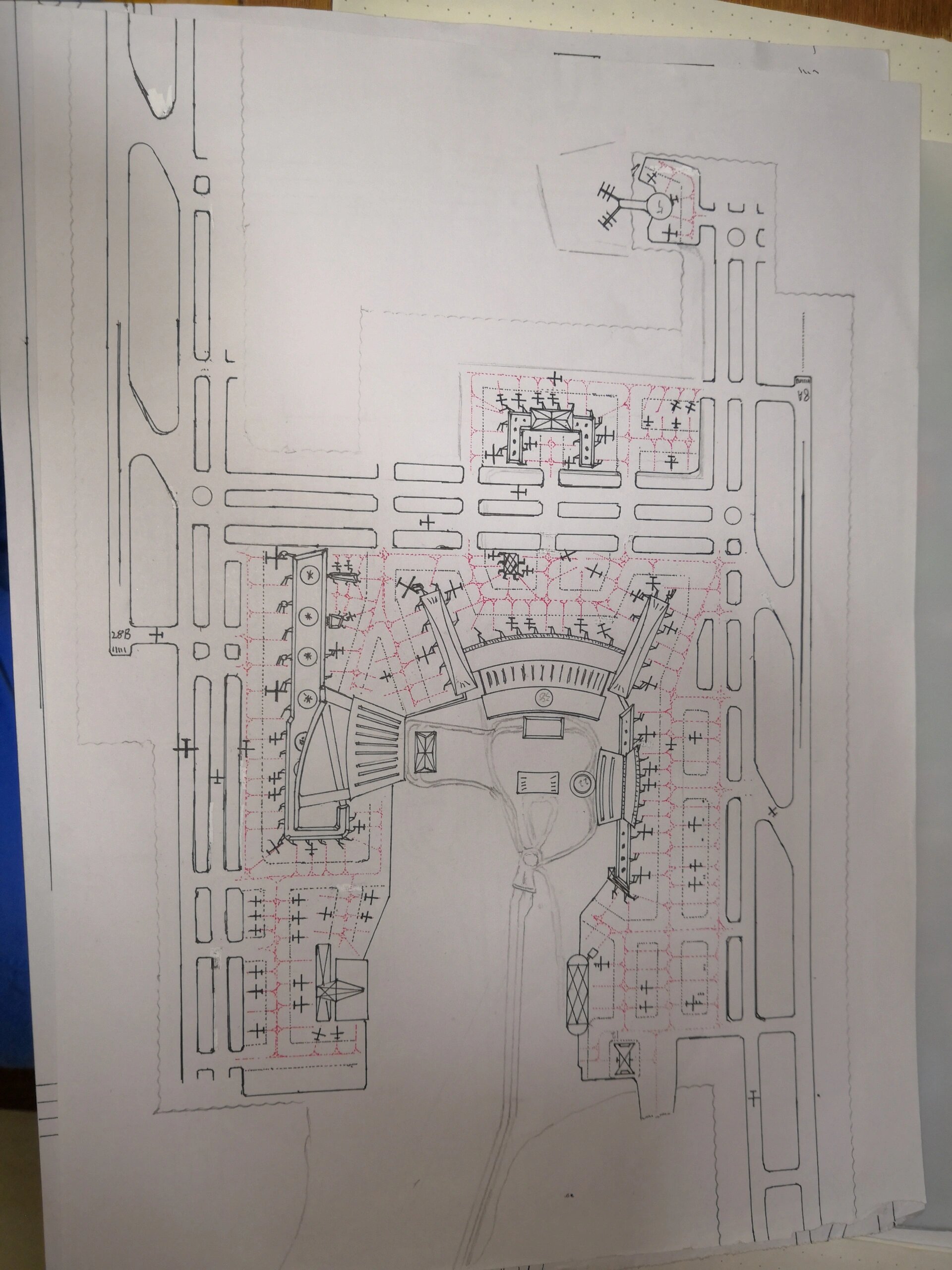 高中时期手绘的机场