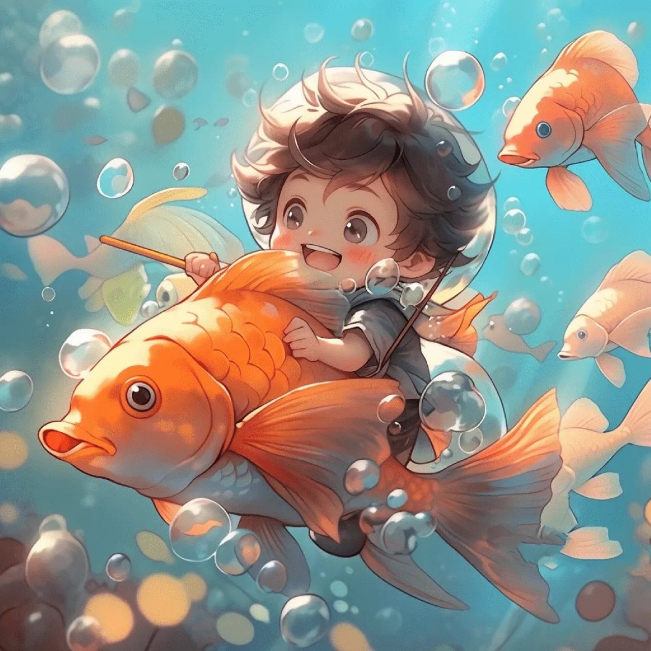 上岸头像/锦鲤男孩 乘风破浪上岸啦