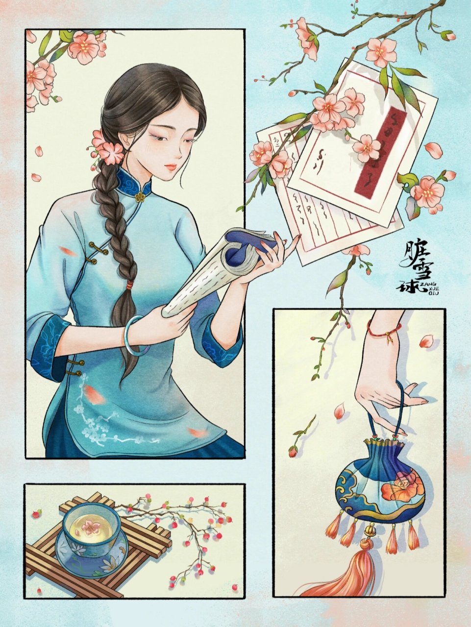 原创插画民国女子图鉴(四) 民国女大学生 民国时期女学生的服饰,上身