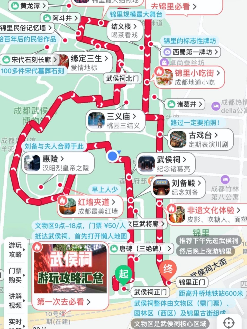 锦里游览路线图图片