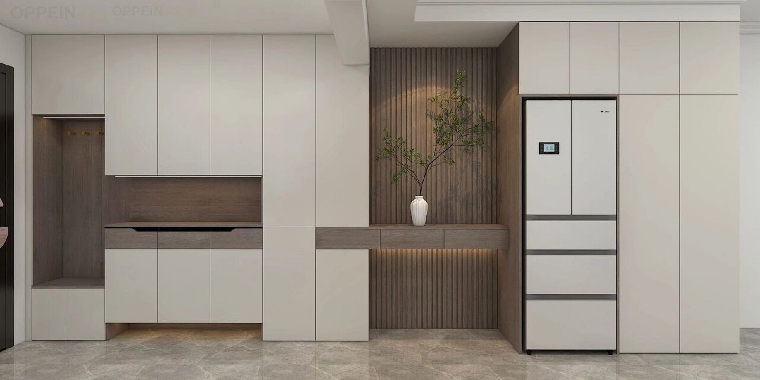 欧派全屋经典搭配(阿拉斯加橡木 子午灰) 一直没淘汰的两种材质