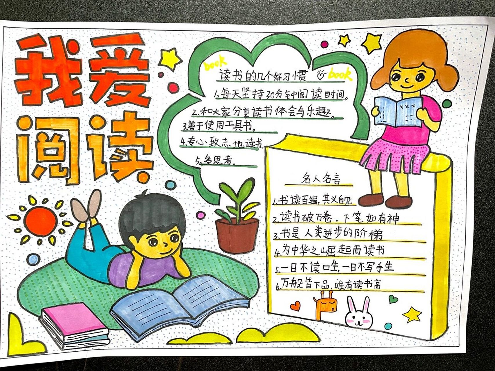 我爱阅读  读书 手抄报    原创