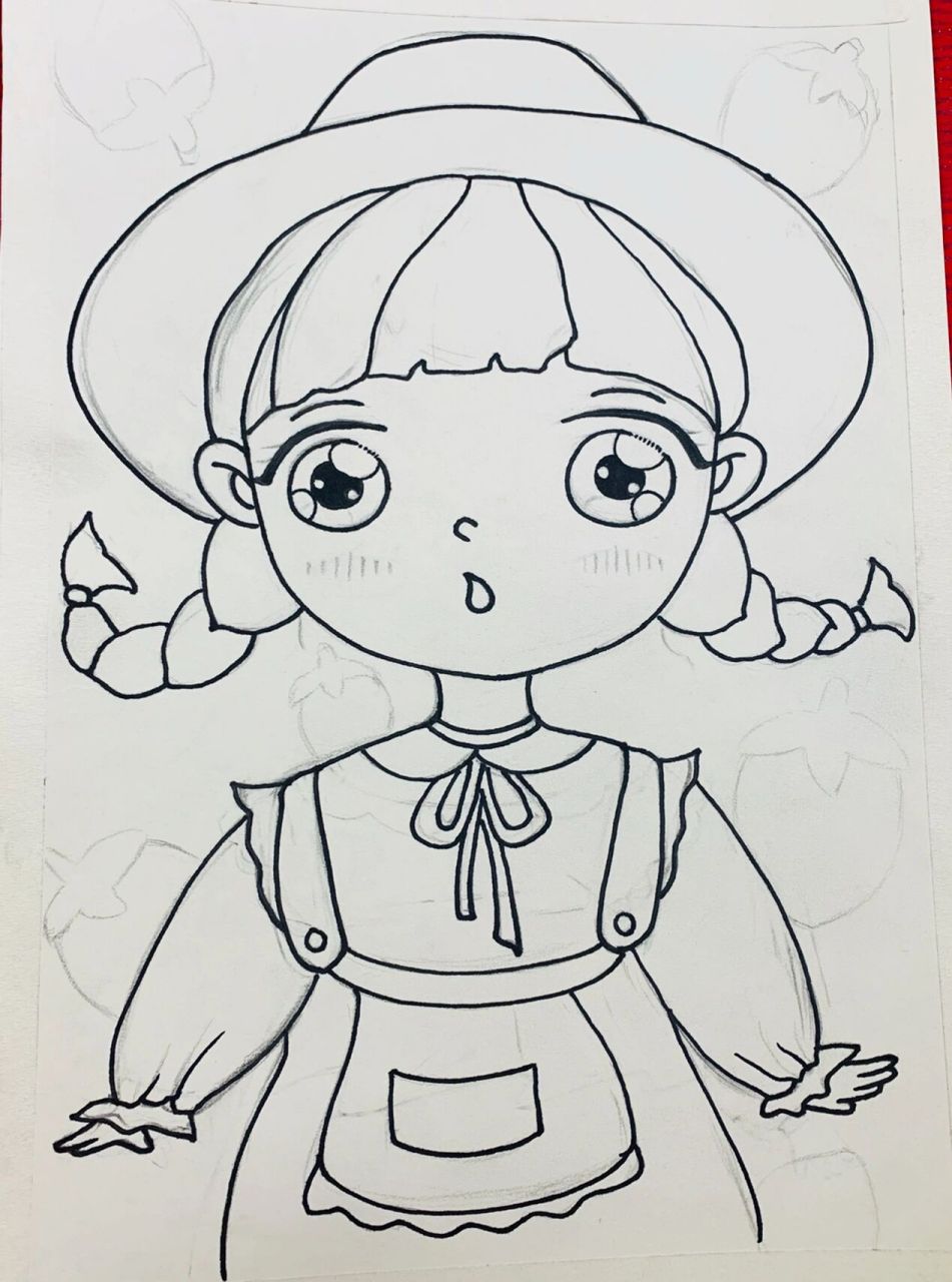 我的绘画日记《线描人物》 适合初级动漫班,马克笔涂色.