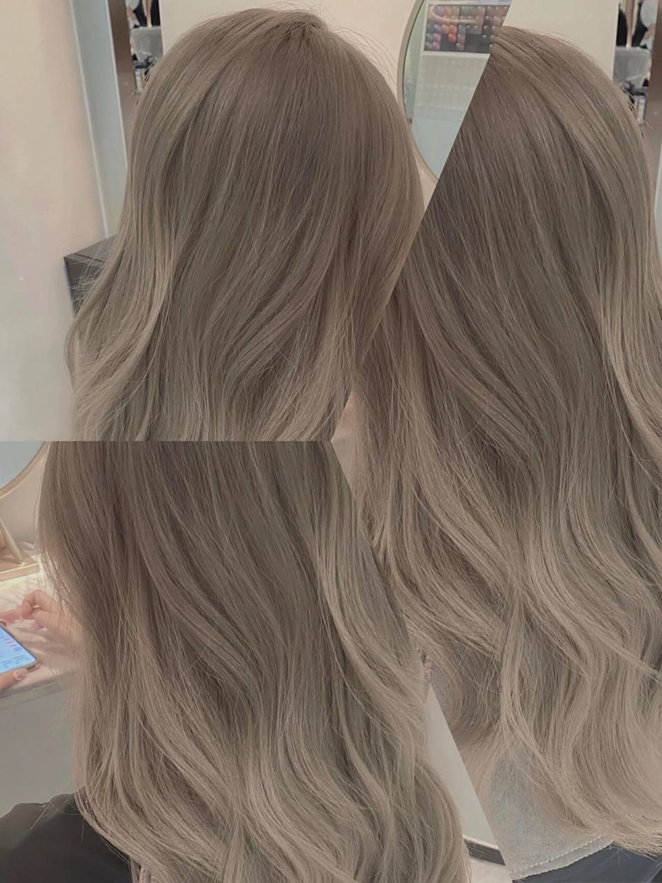 超级显白的气质发色 亚麻灰粽 亚麻灰棕以亚麻色为基础,灰色更多是