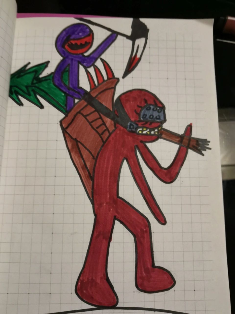 自己画的死神火柴人巨人