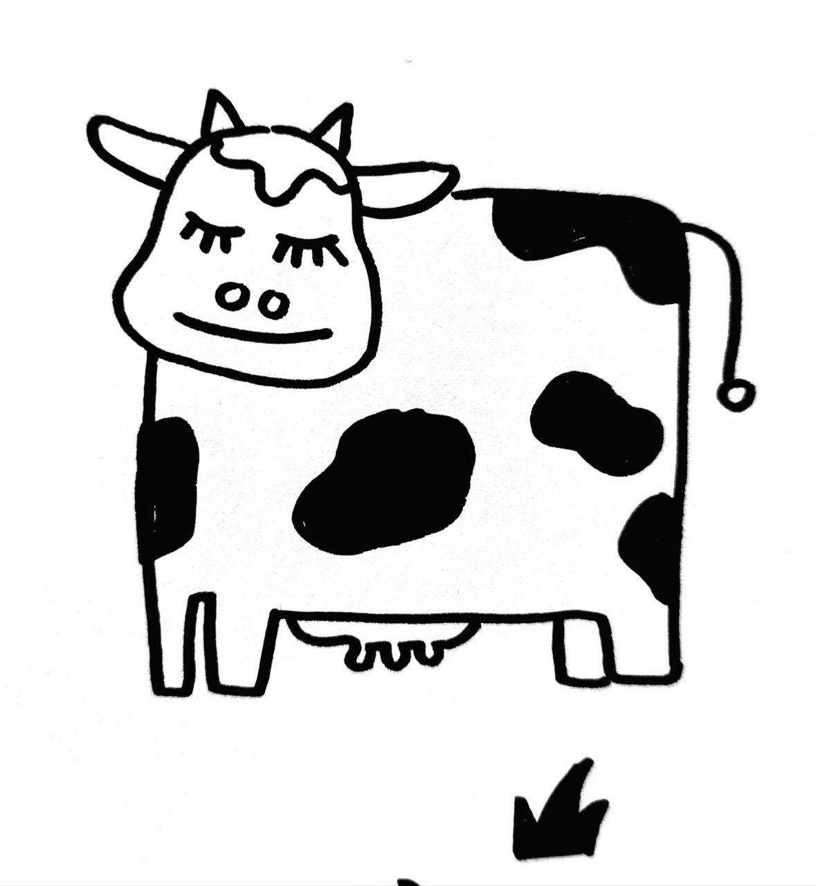 快乐的小牛简笔画