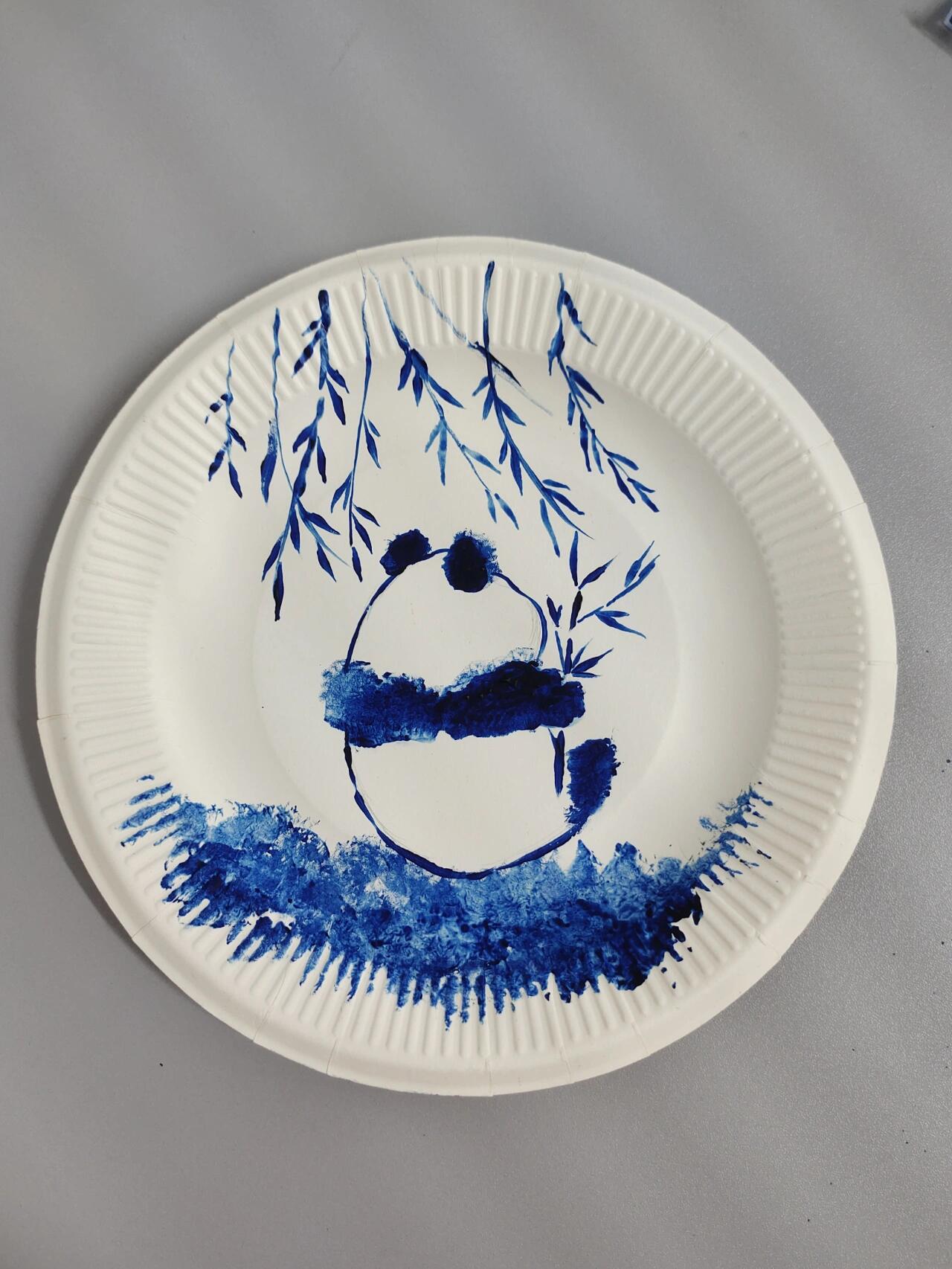 彩绘一次性纸盘—青花瓷