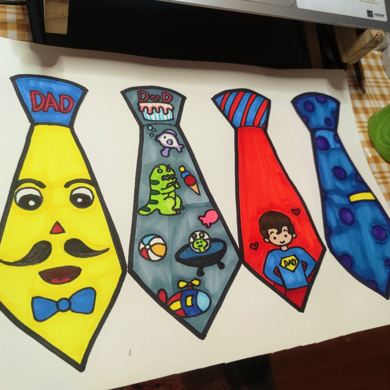 领带简笔画 爸爸的领带设计