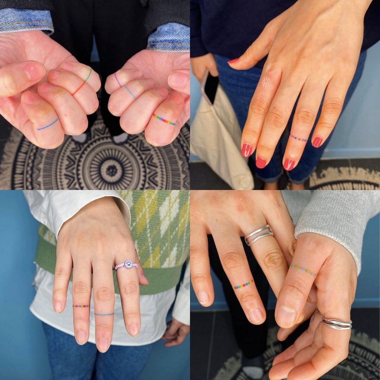 手指纹身|极简线圈戒指61ins小清新纹身合集 戴一个永远不会掉的