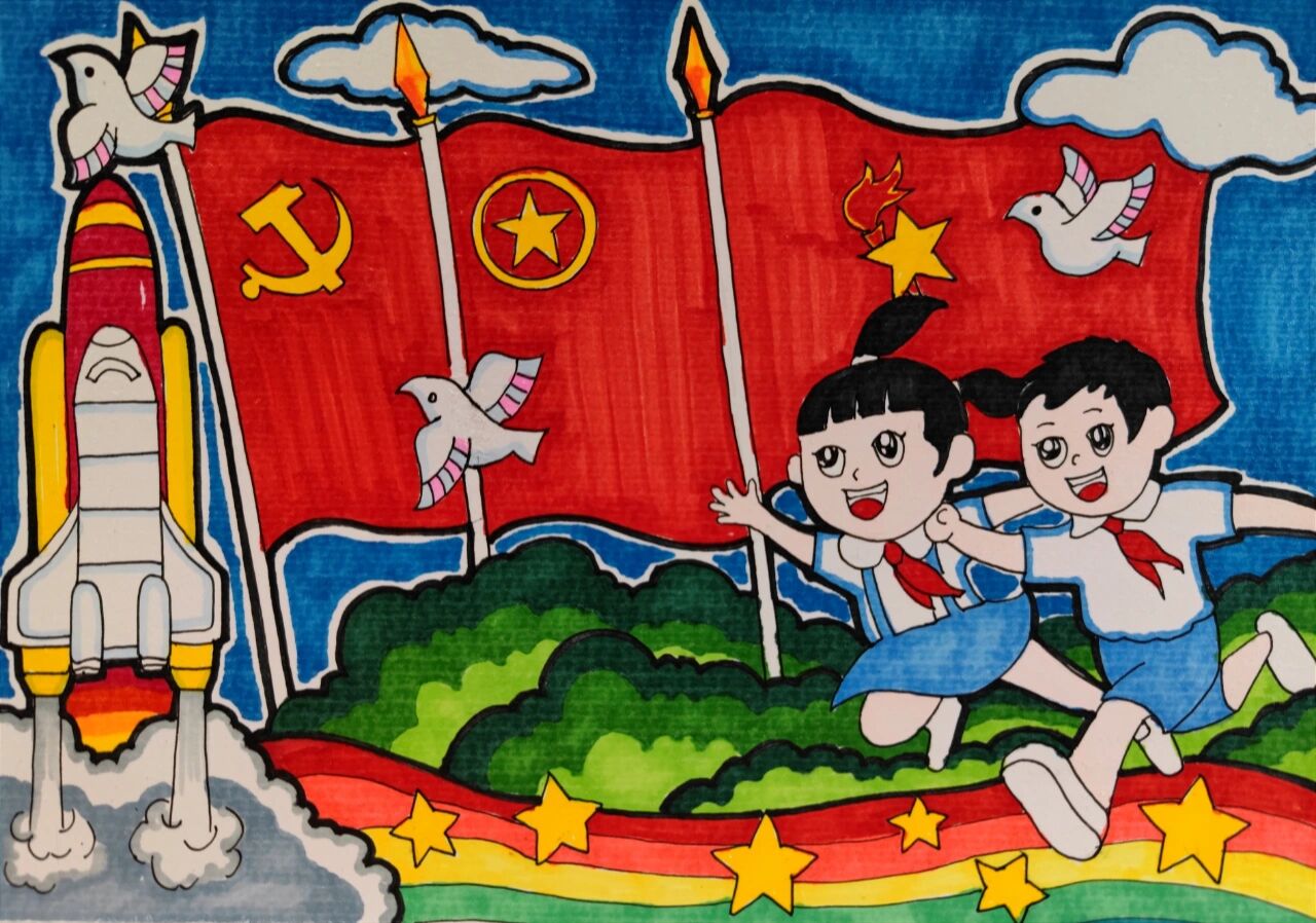 成立于1949年10月13日,"新时代,少先队要高举队旗跟党走,传承红色基因