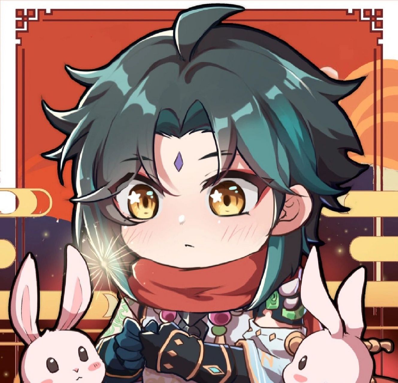 原神兔年可爱q版头像 画师🧣:锌之助qaq 快戴上红围巾,来领取可爱的