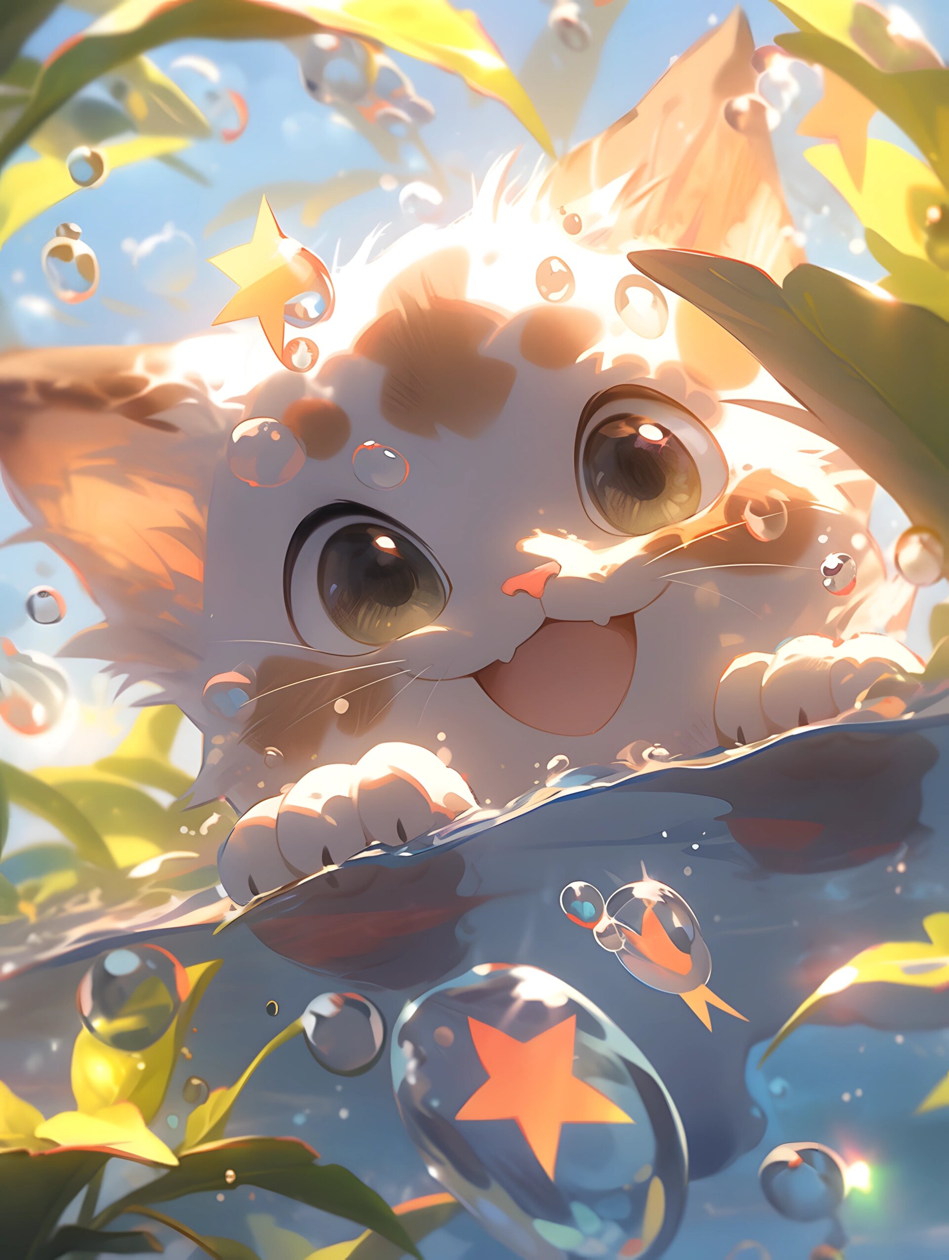 猫猫来抓鱼啦🐟 游泳的猫咪 ② 关键词 夏日炎炎