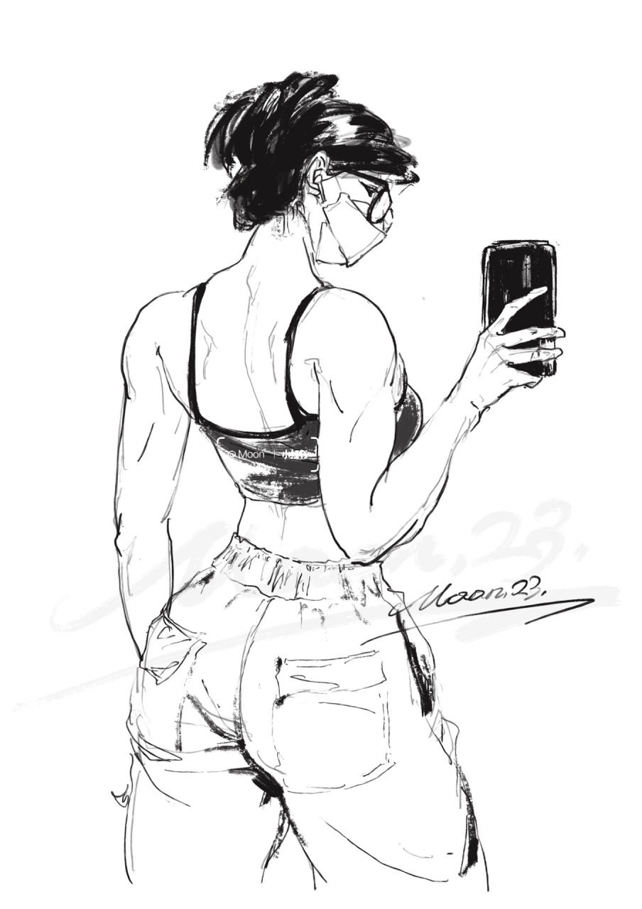 速写 肌肉女孩 新画风学习练习ing 但是充满力量的女孩真的很好看