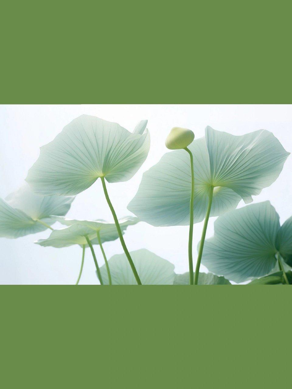 绿色壁纸‖透明质感夏日清凉创意荷叶背景③  如果世界上有绿色半透明