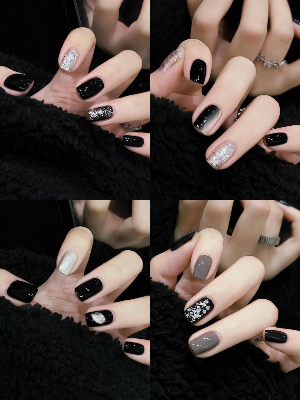 高级黑色轻奢显白美甲合集 💅 💅! 宝子们!