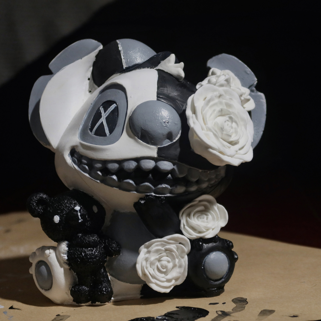 handmade|暗黑恐怖风·石膏娃娃史迪仔 #黑白之间 非黑即白 (有点小