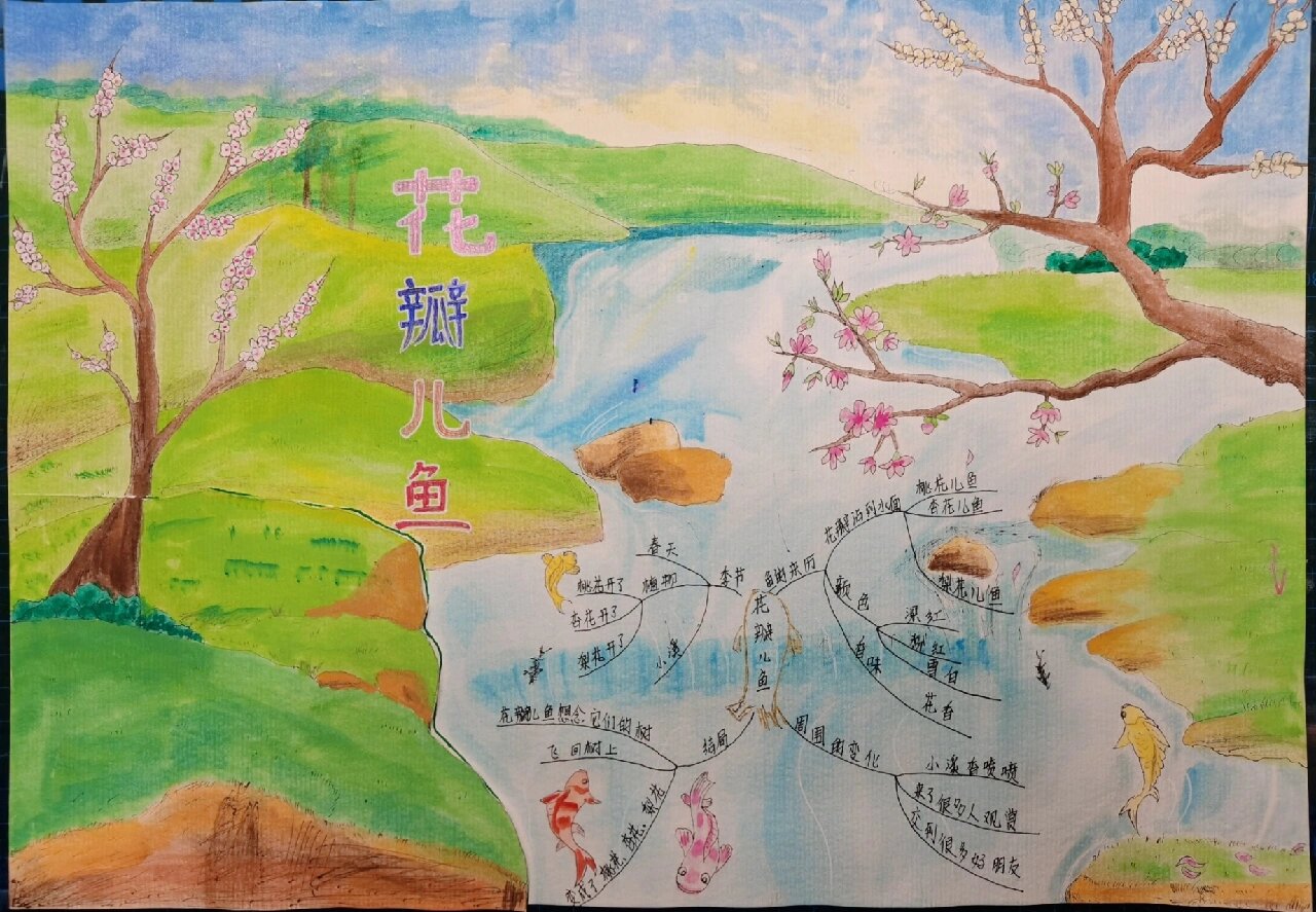 《花瓣儿鱼》思维导图手抄报