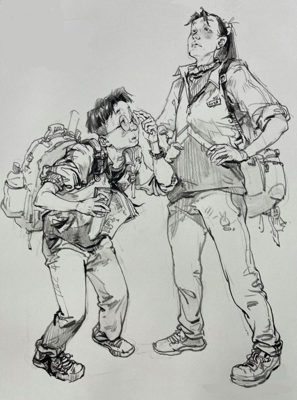 场景速写人物 优秀作品分享 拿去做模板吧 湖北美术学院 广西艺术学院