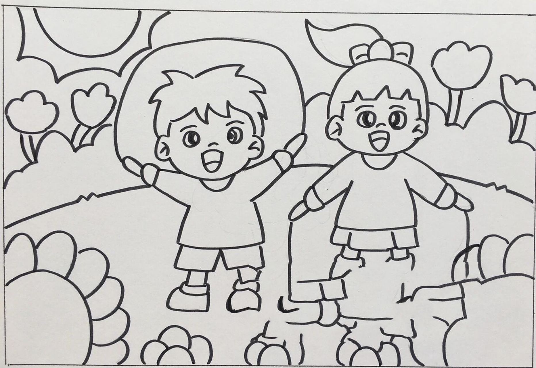 儿童画-162.跳跳绳