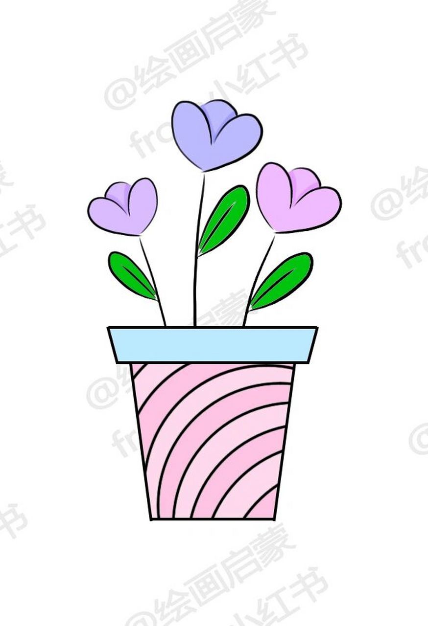 各种盆栽简笔画