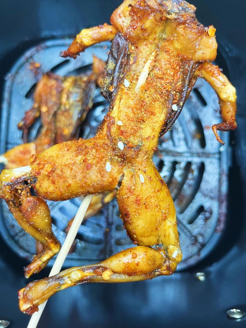 94食材:大田鸡2只,烧烤料,姜丝 96