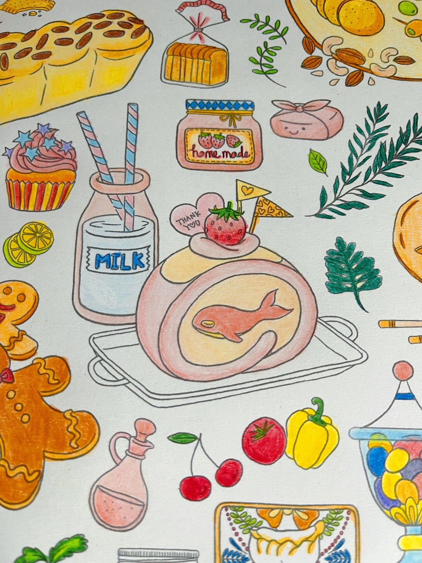 美味食光涂色绘本 超级有意思,边追剧边涂,打发时间,而且图案也很好看