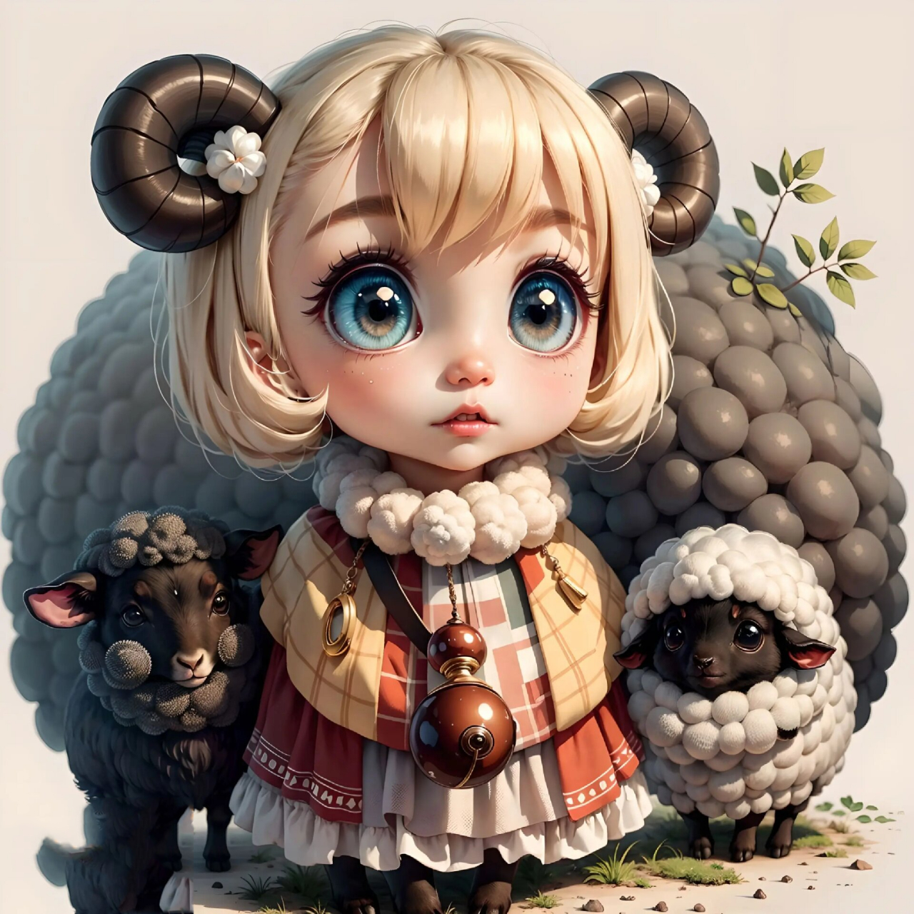 生肖羊的q版拟人头像 hello大家好,今天给大家分享一款超可爱的生肖羊