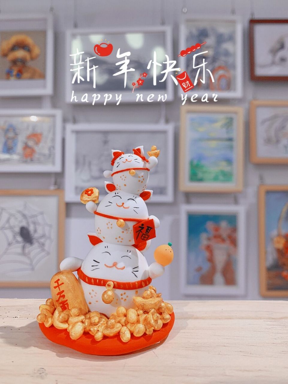 超轻粘土|招财猫 "喵"的一声响 黄金千万两[赞同] 过年啦,招财猫快到