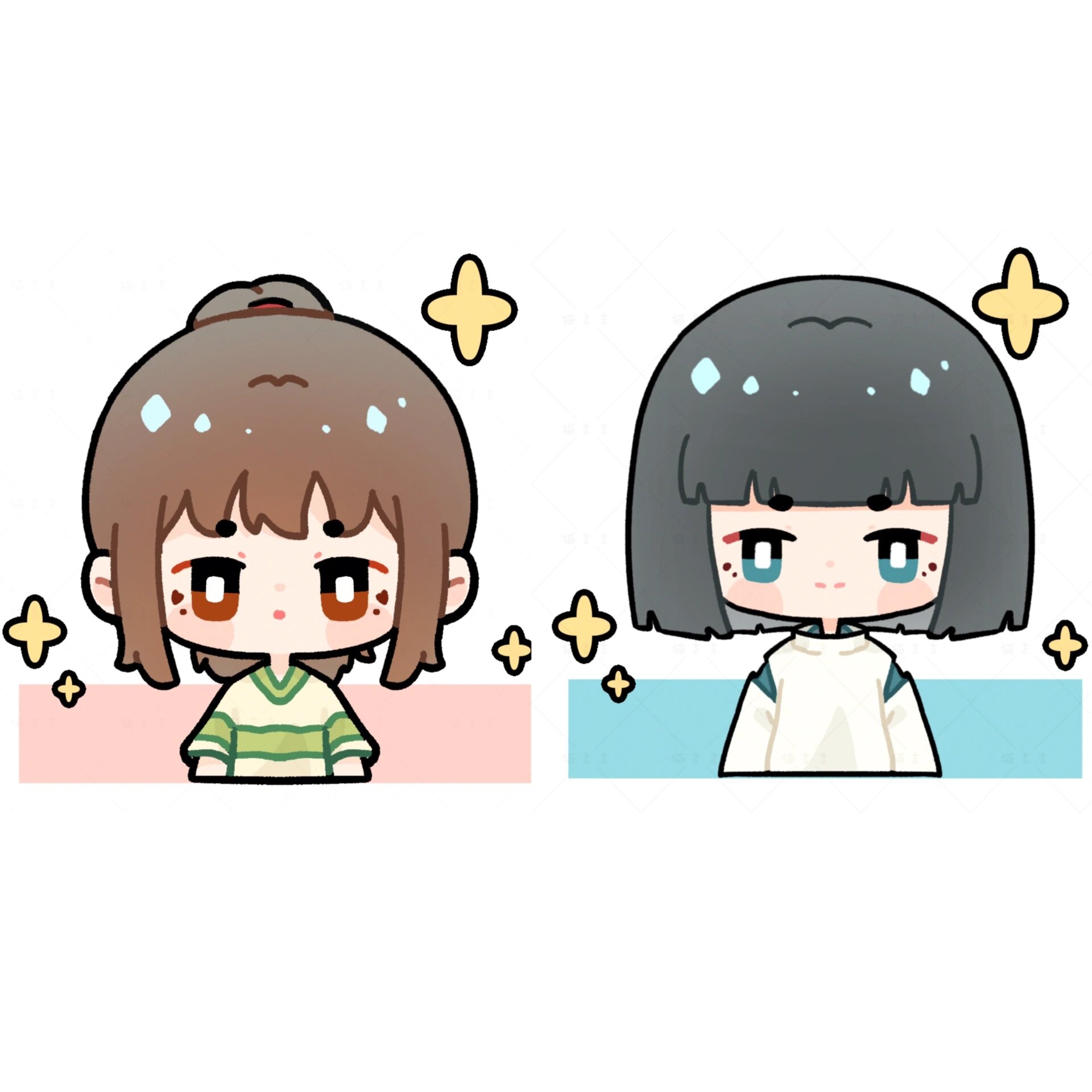 宫崎骏动画q版|千与千寻-白龙,千寻头像