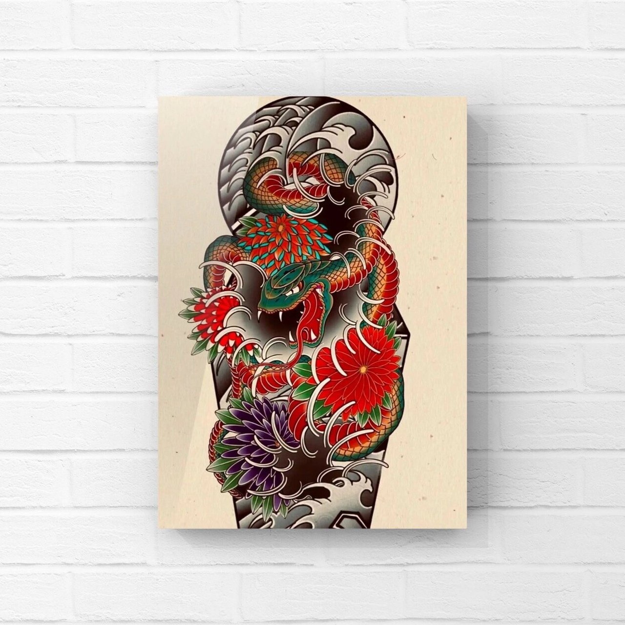 花臂花腿纹身图案手稿素材