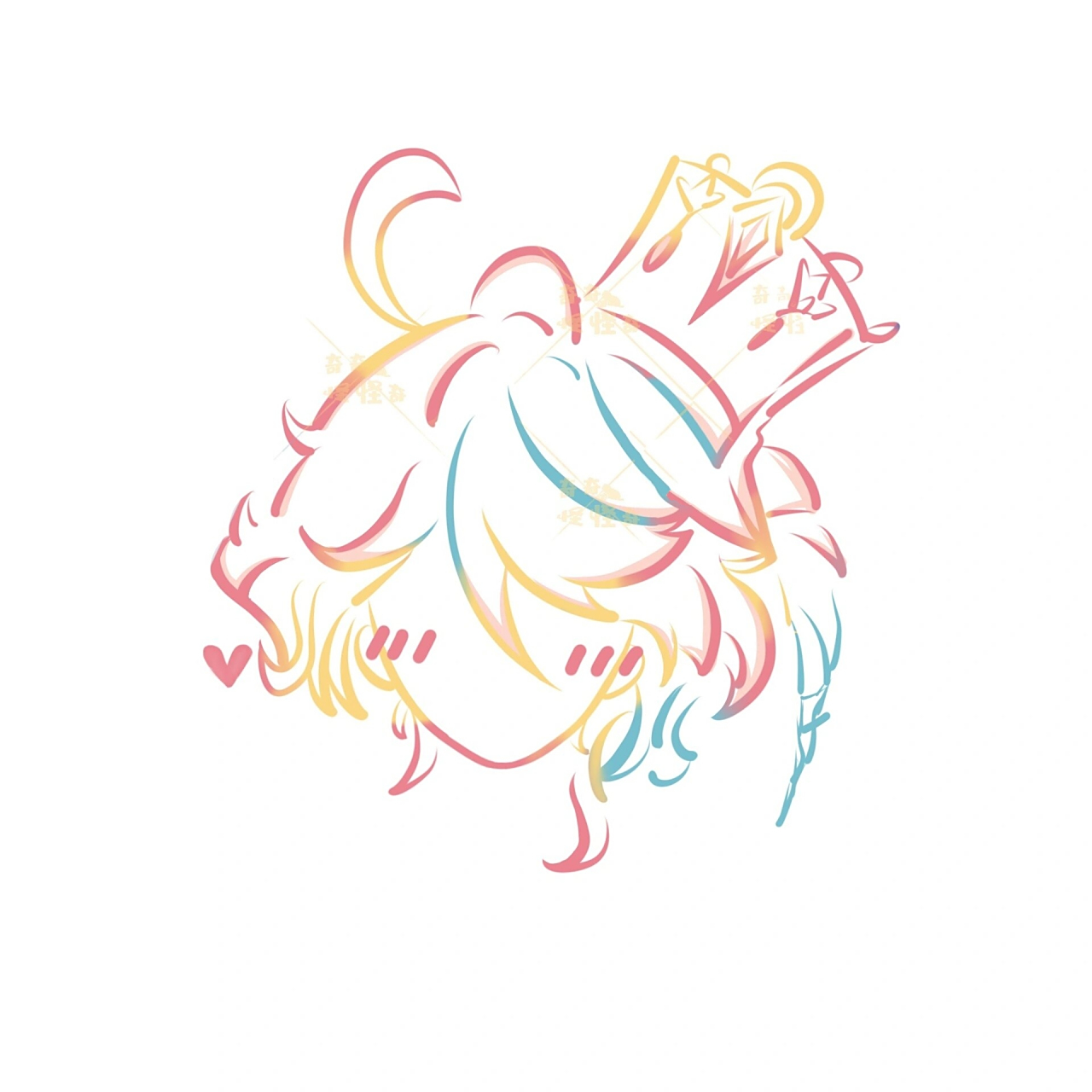 原神线稿头像|芙宁娜 "水神芙宁娜大人的行事作风不可捉摸,说得更露骨