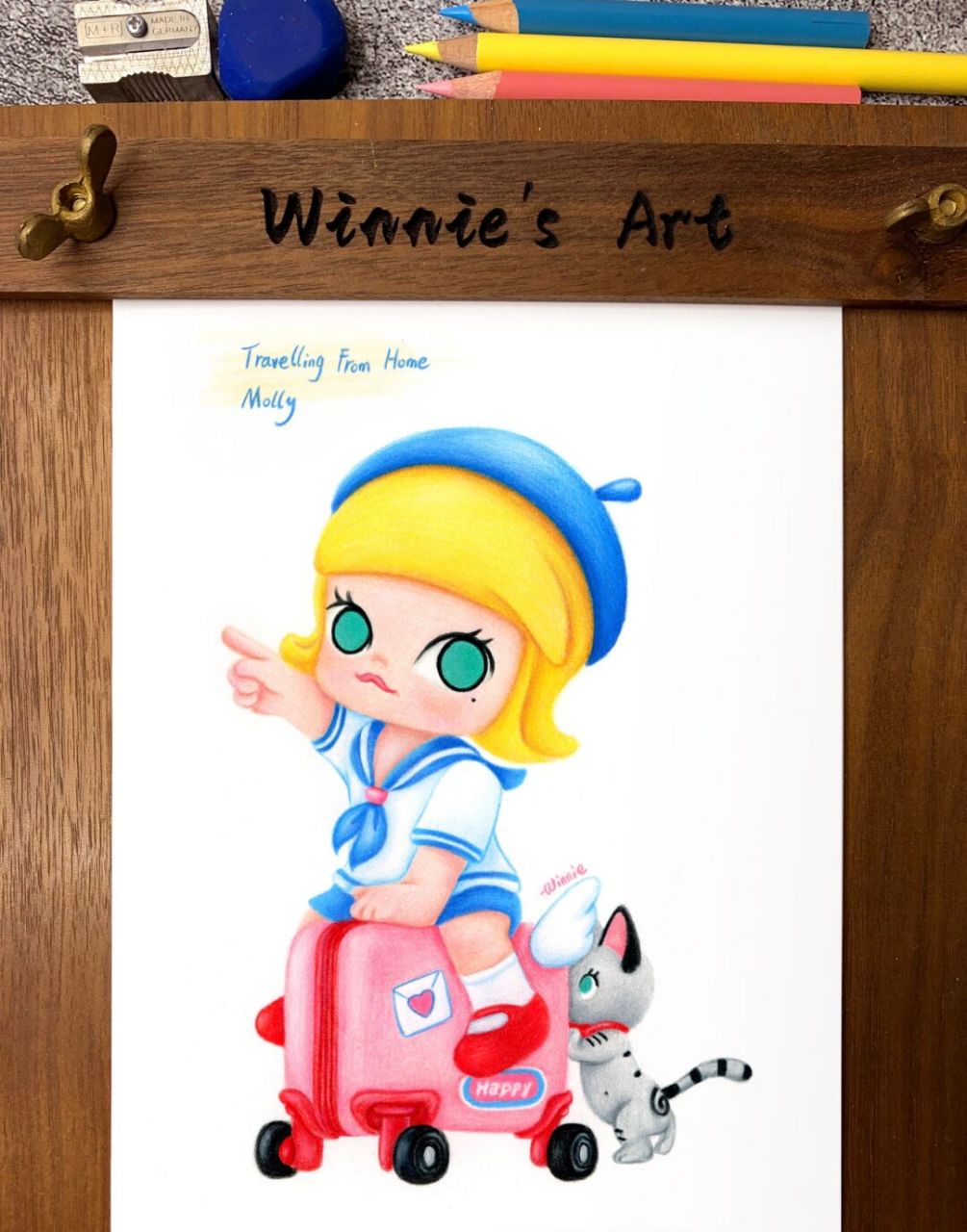 【手绘彩铅盲盒】molly宅家大冒险/附线稿 老规矩:完整绘画过程视频在