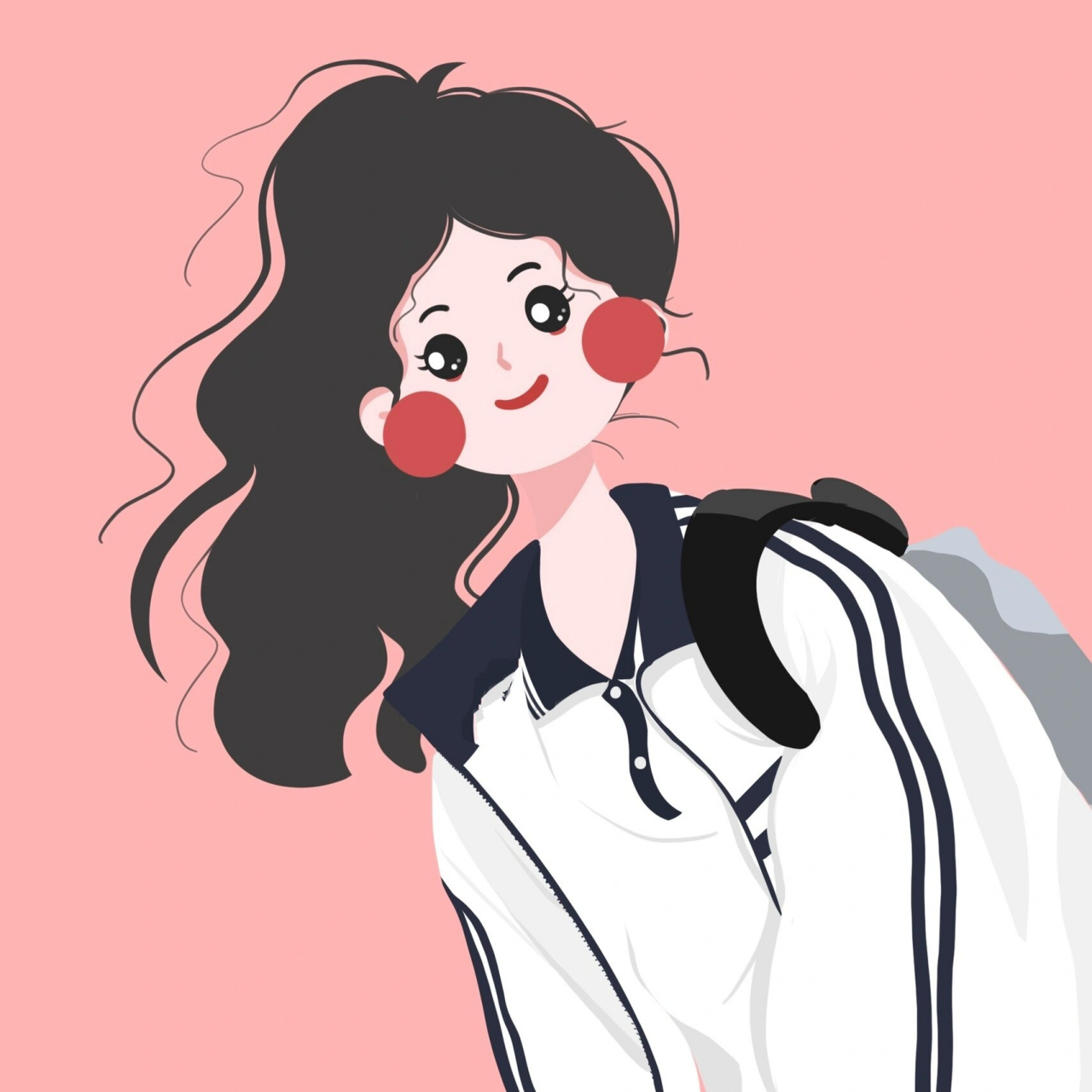 女生头像|高马尾校服|插画77/100 好看的日落, 总在那个燥热的晚自习