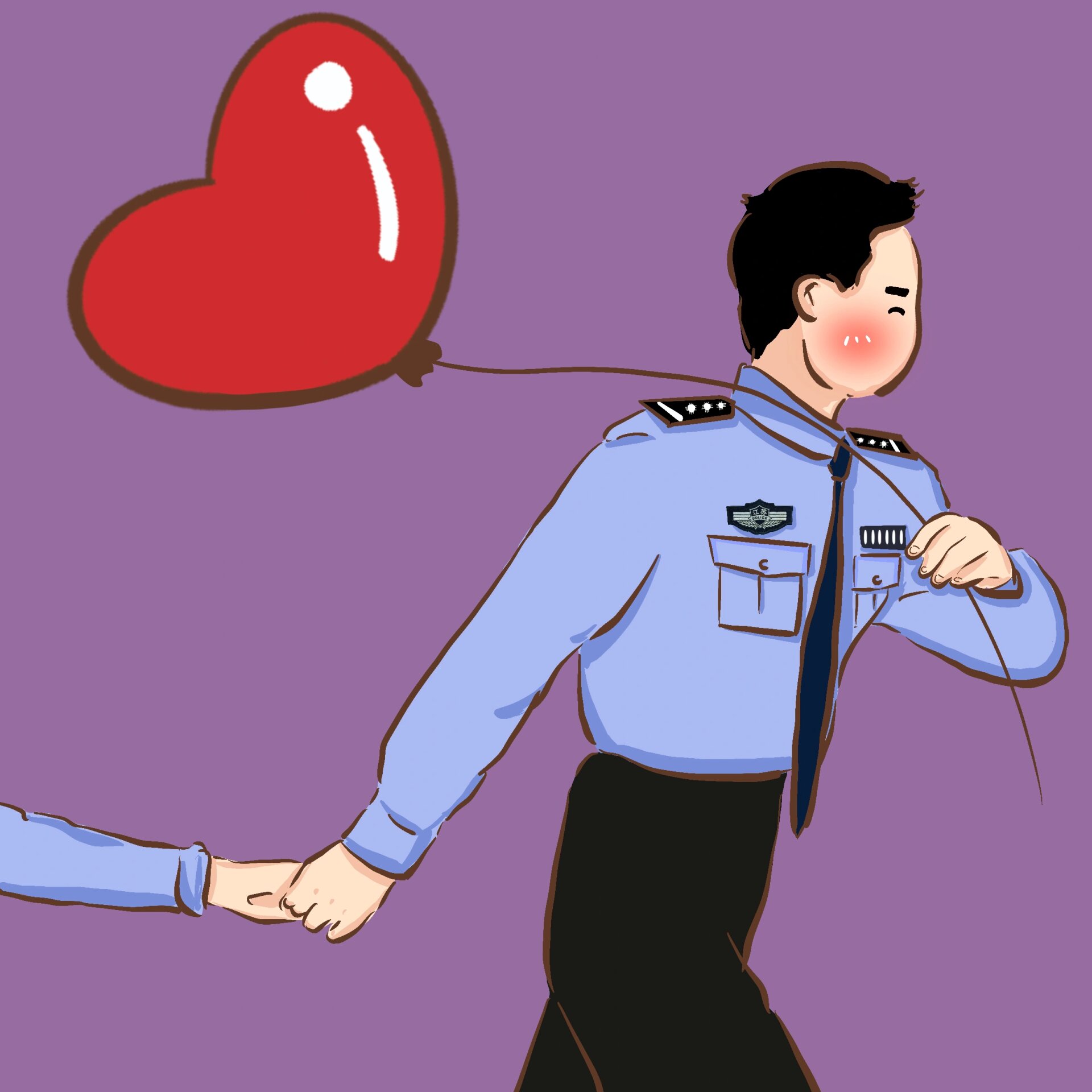 警察七夕情侣头像来啦 是默默守护我们的人吖!