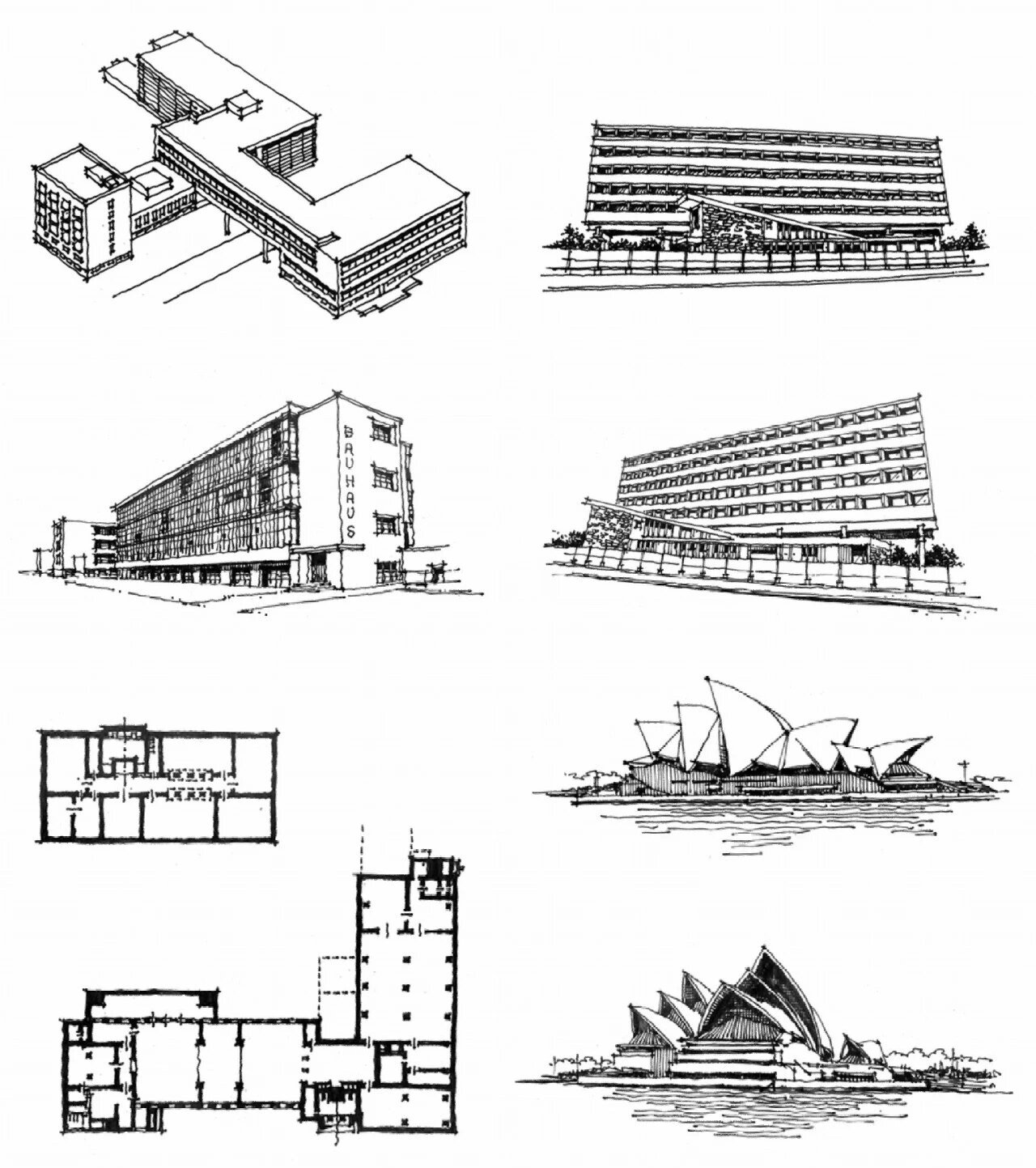 17年画的外国建筑近现代史手绘简图 考研学子画图题必备建筑草图,2017
