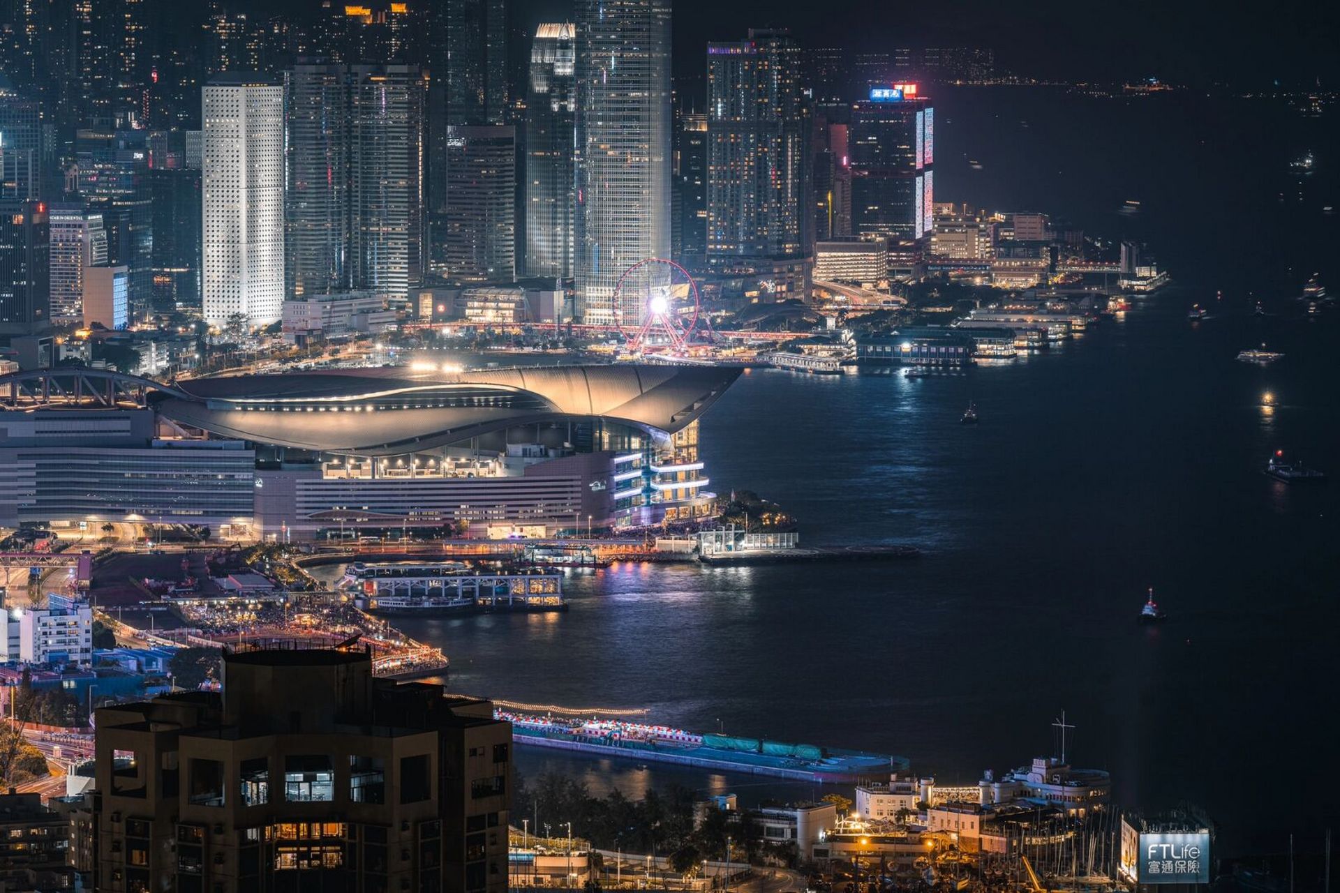 香港太平山顶夜景图片