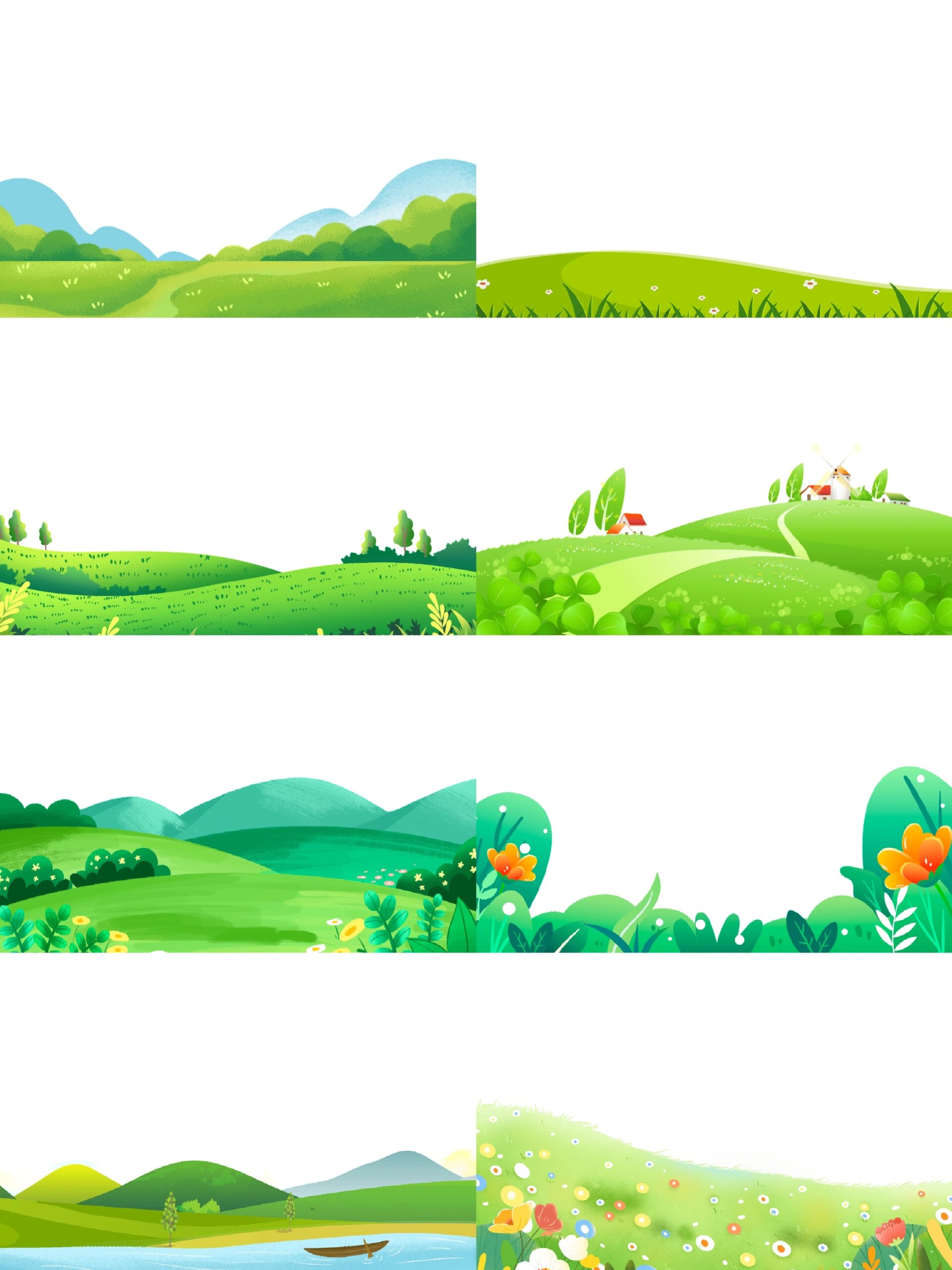 🌿卡通风草地素材