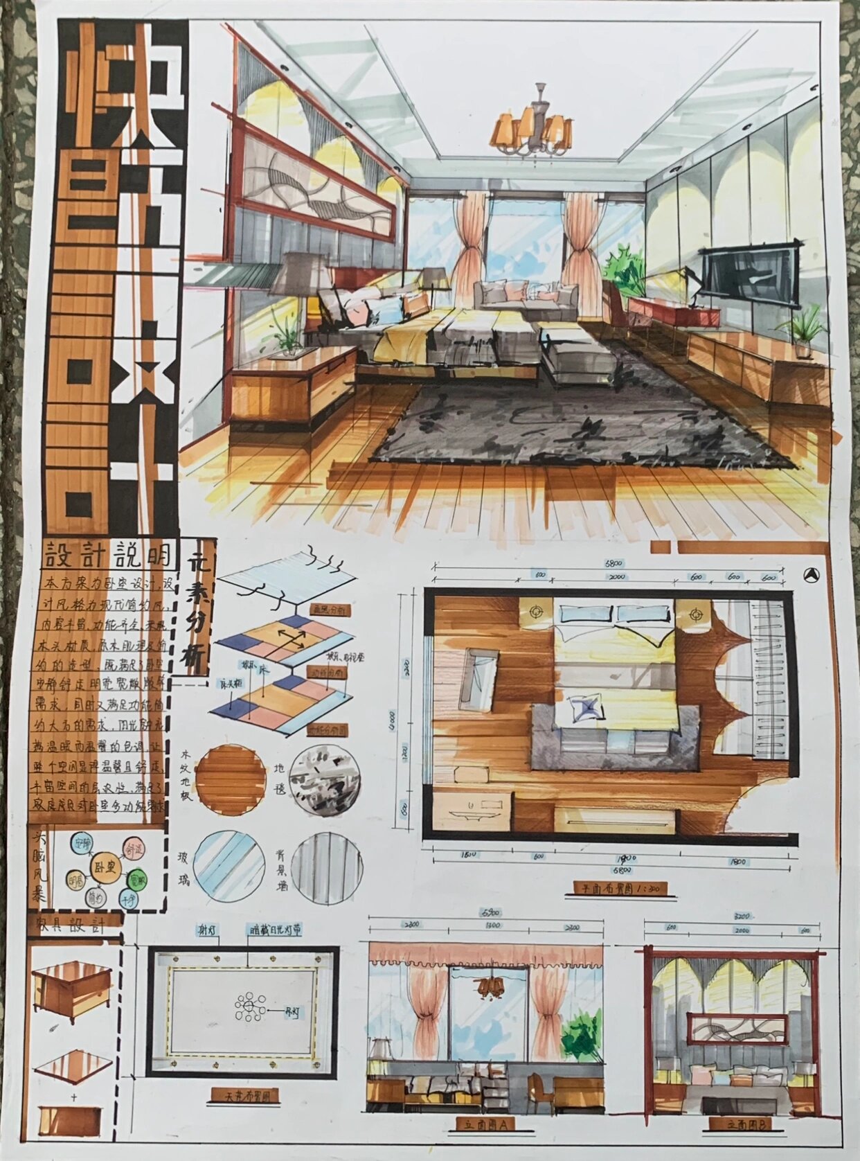 ‼️室内手绘/卧室空间快题设计来啦💯