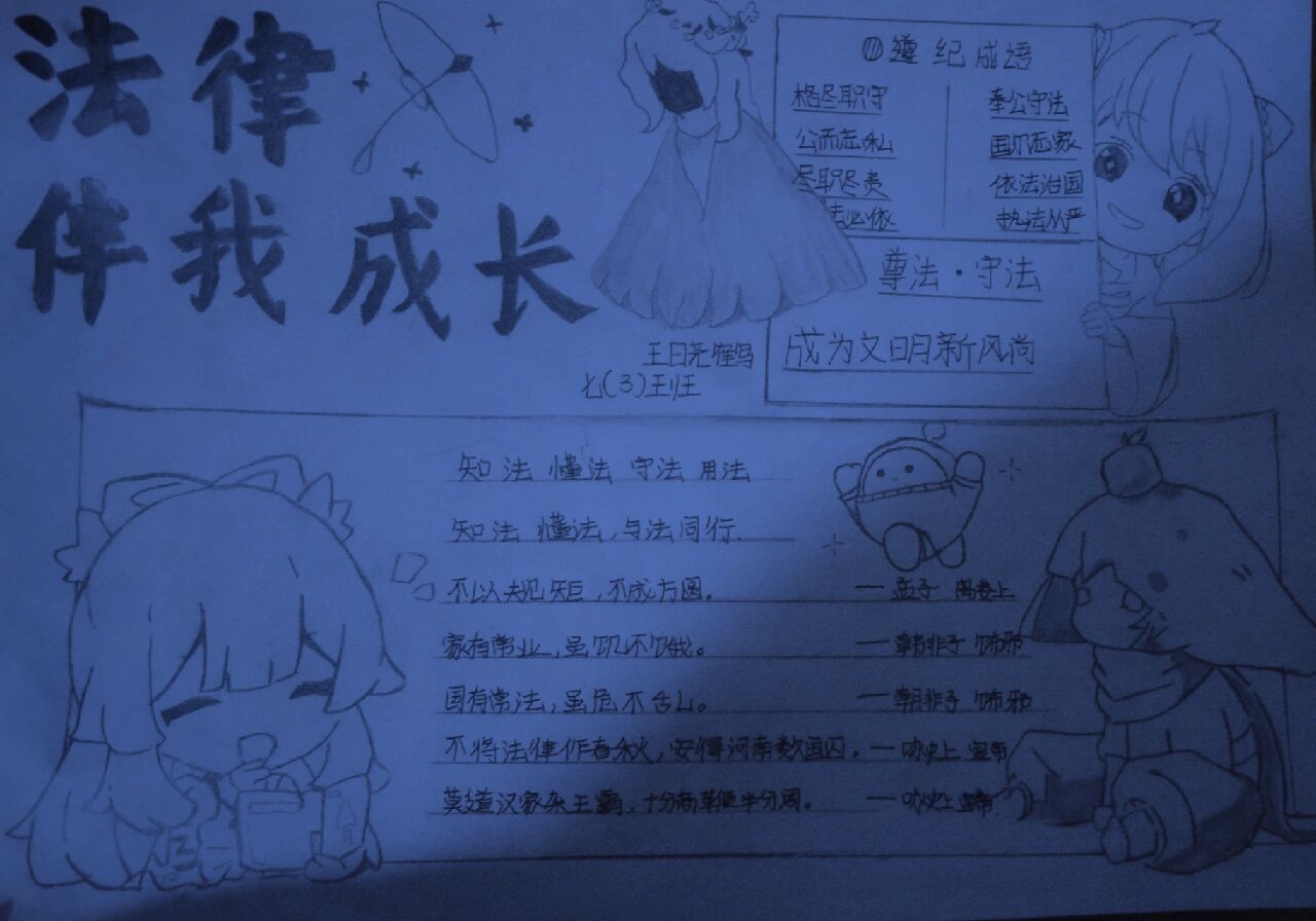 法律伴我成长手抄报