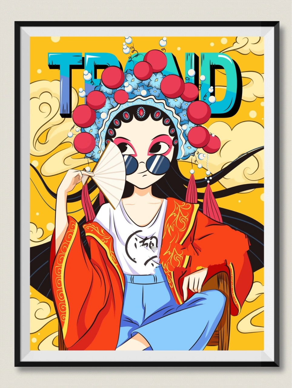 创意美术素材分享|国潮京剧插画系列/转 唯美国潮风      好看的国潮